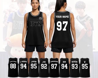 Custom Kpop Basketball Jersey, Personalized Team Uniform, Members Kpop Basketball Shirt, K-pop Merch, Gift For Friend Fans Unisex