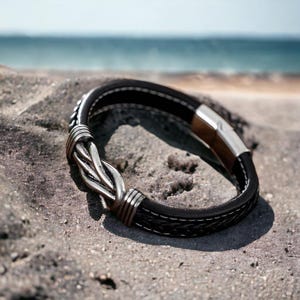 To My Grandson Bracelet, Leather Bracelet, Grandson Gift, Grandson Bracelet, Boho Charm Bracelet, Leather Woven Bracelet