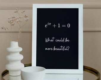 Euler's Formula Print: poster met minimalistische wiskundige vergelijkingen (digitale download)
