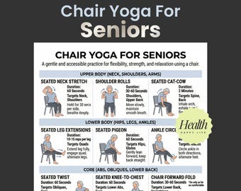 Chair Yoga Seniors, Chair Exercises For Seniors, Exercise Poster, Senior Workout Routines, Home Workout Program