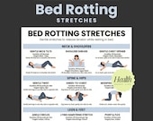 Bed Stretching Workout Poster, Beginner Workout, Printable Bed Exercises For Seniors, Lower Back Exercises