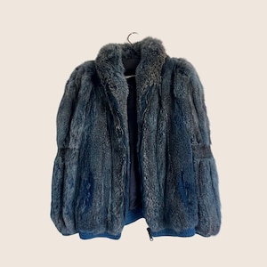 Vintage Blaufuchs Pelzjacke: 1980er Jahre Pelzmantel, Made in Argentinien