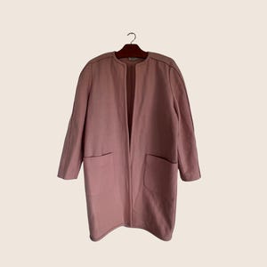 Valentino Boutique 70s/80s Vintage Pink Wool Coat – Minimalist Quiet Luxury Italian Designer Outerwear