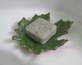 Maple Leaf Ceramic Dish, bowl, catchall, jewelry, ring holder, nature decor, soap dish, candle holder, teabag holder, spoonrest.