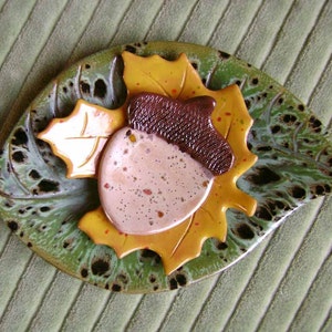 Tiny Acorn Ceramic Dish, teacher gift, bowl, catchall, jewelry, ring holder, decor, teabag holder, spoonrest.