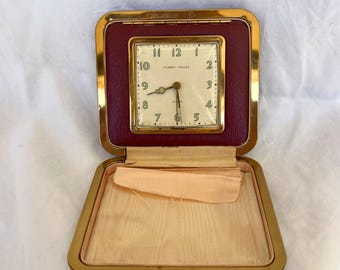 Vintage Phinney-Walker Traveling Alarm Clock with Original Box | Mid-Century Travel Clock | Retro Desk Decor