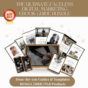 Faceless Digital Marketing Ebook Bundle | Business Blueprint, Passive Income Guides & Social Media Strategies for Entrepreneurs