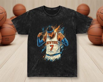 ヴィンテージ カーメロ・アンソニー ウォッシュ加工 アシッドファンシャツ：90年代風ファンへのギフト