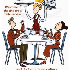 Funny Waitress Art Print /Restaurant Humor