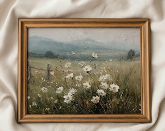 Frühling Blumen Wand Kunst: Vintage Gänseblümchen Druck, Cottagecore Dekor (Digitaler Download)