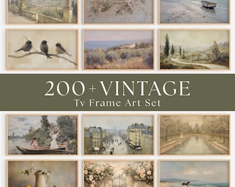 200+ Vintage Samsung Frame TV Art Bundle: Antique Landscapes Images, Neutral Screensaver Paintings (Digital Download)