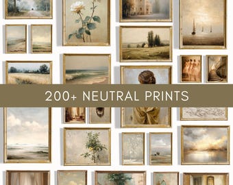 200+ Neutral Gallery Wall Art Bundle: French Country Prints Set (Digital Download)