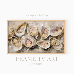 Oyster Still Life Frame Tv Art: Neutral Coastal Painting Samsung TV Display (Digital Download)