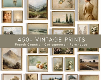 450+ French Country Wall Art Bundle: Vintage Cottagecore Gallery Prints (Digital Download)