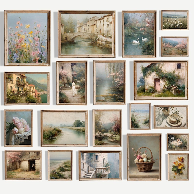 450+ French Country Wall Art Bundle: Vintage Cottagecore Gallery Prints ...