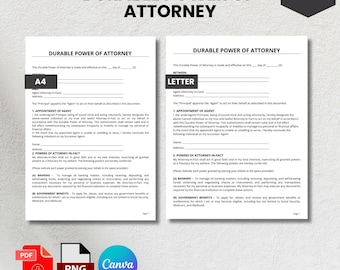 Modello di procura durevole / Modulo legale modificabile (CanvaPDF)