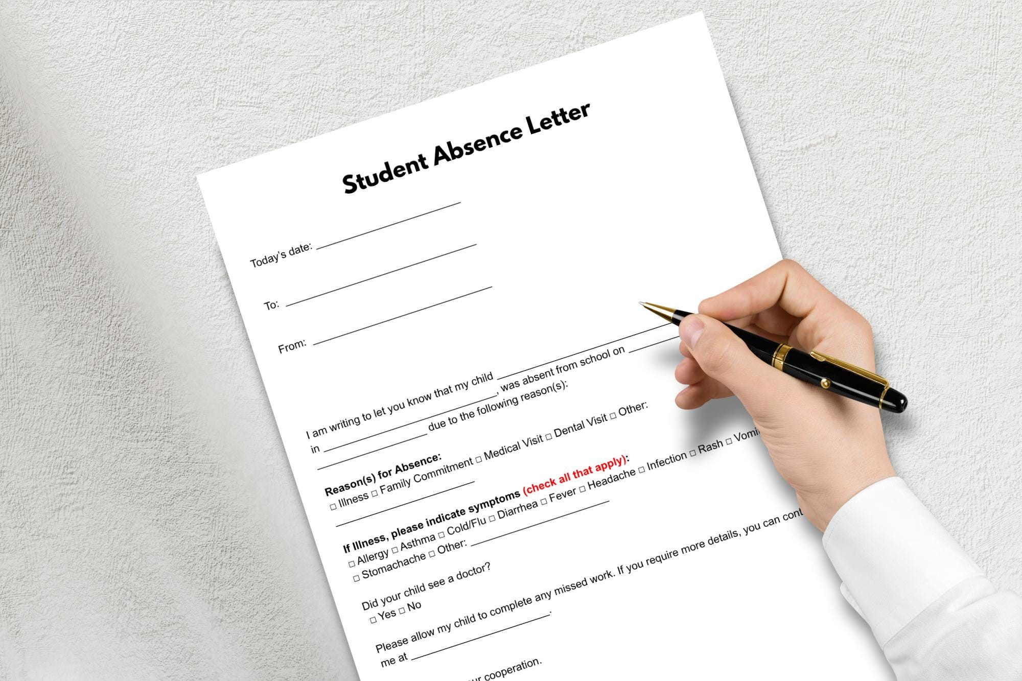 Student Absence Letter Template: Printable School Excuse (canva, Word ...
