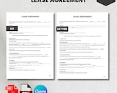Editable Rental Lease Agreement Template | Landlord Tenant Contract (PDF, Canva)