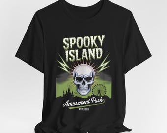 Spooky Island Graphic Tee, Halloween Amusement Park Shirt