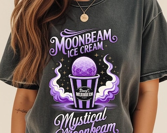 Mystical Moonbeam Ice Cream T-Shirt, Unisex Tee, Celestial Gifts, Fun Outings, Cosmic Vibes, Ice Cream Lovers, comfort colors