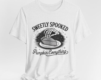 Sweetly Spooked Pumpkin Tee, Unisex Halloween Shirt