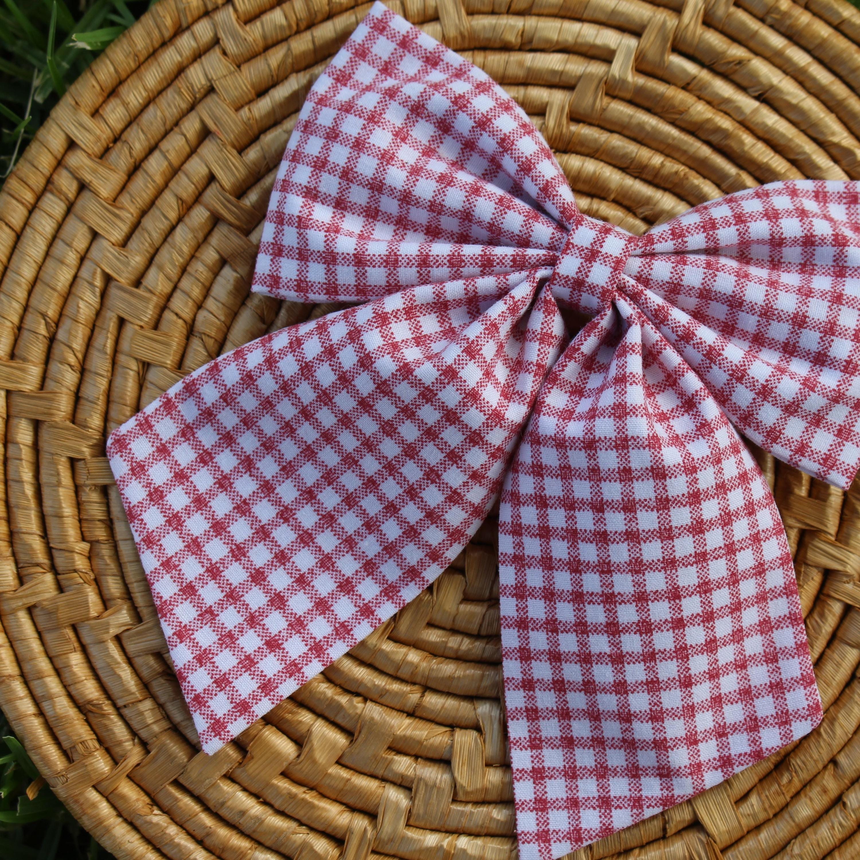 Classic Sailor Bow - Raspberry Gingham - Etsy