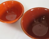 Vintage Bauer ringware pottery bowl, papaya, number 18, made in USA, California pottery, vintage pottery, fiesta ware