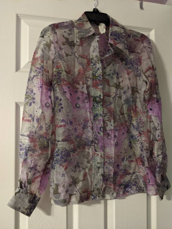 Pretty Sheer Floral Blouse
