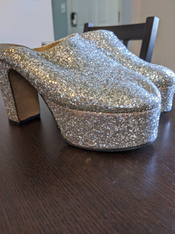 Silver sparkle platforms - image 2