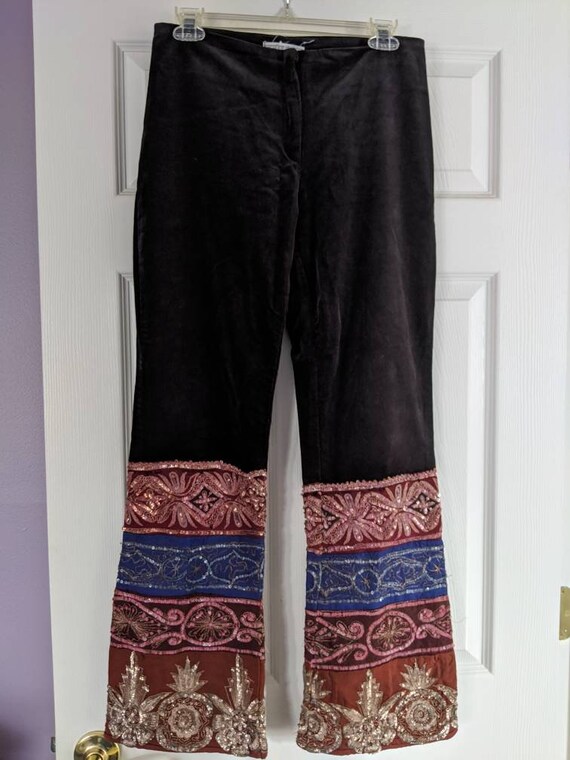 Velvet Sequined Bell Bottoms - image 5