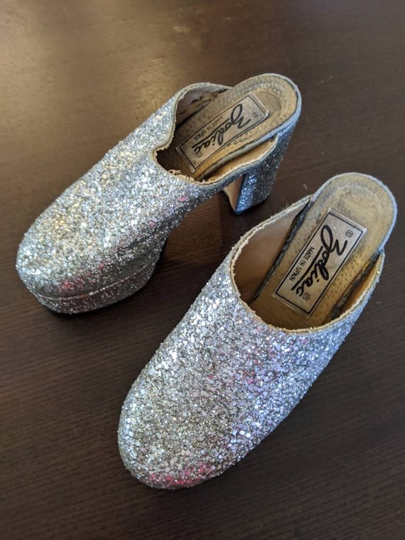 Silver sparkle platforms - image 4