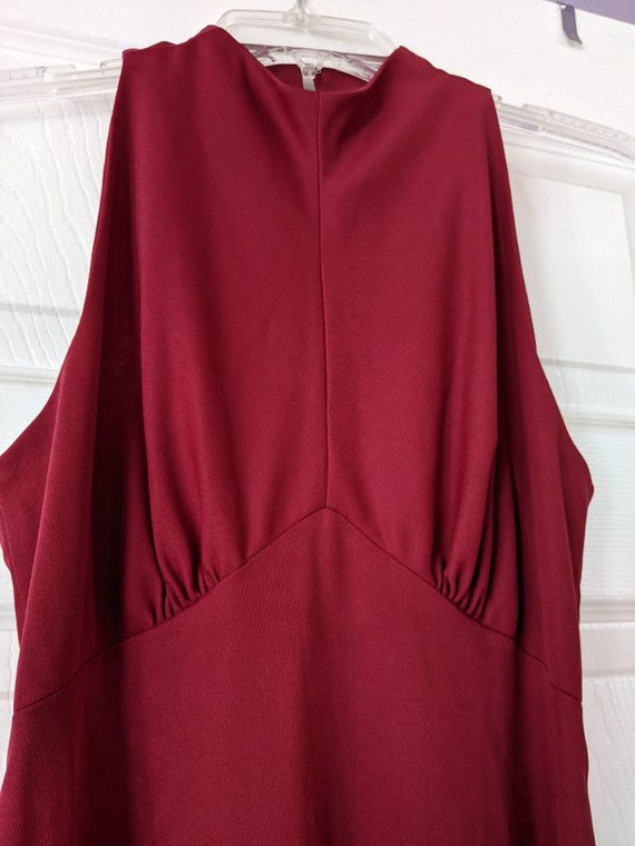 Long Cranberry Empire Waist Dress - image 2