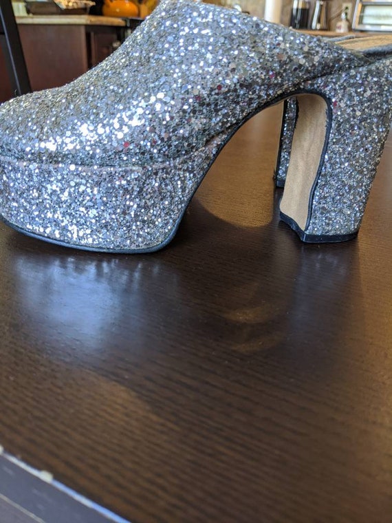 Silver sparkle platforms - image 3