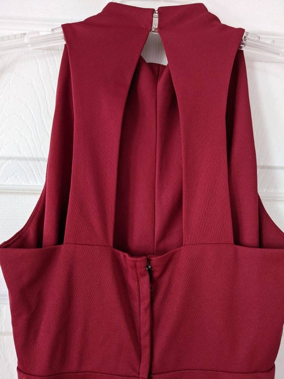 Long Cranberry Empire Waist Dress - image 3