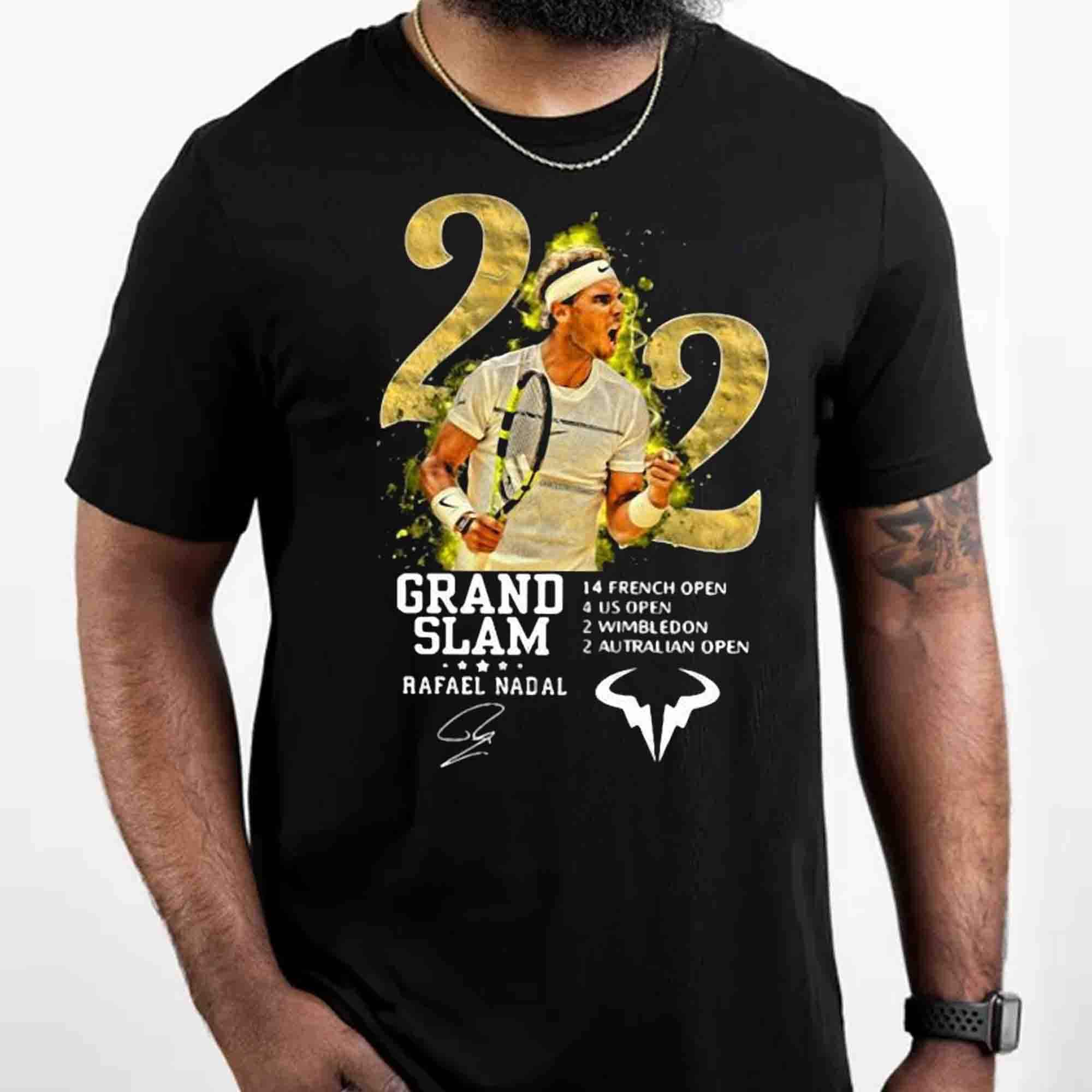 Discover Rafael Nadal 22 Grand Slam Signature Shirt,Rafael Nadal Legend Shirt, Vamos Nadal Shirt