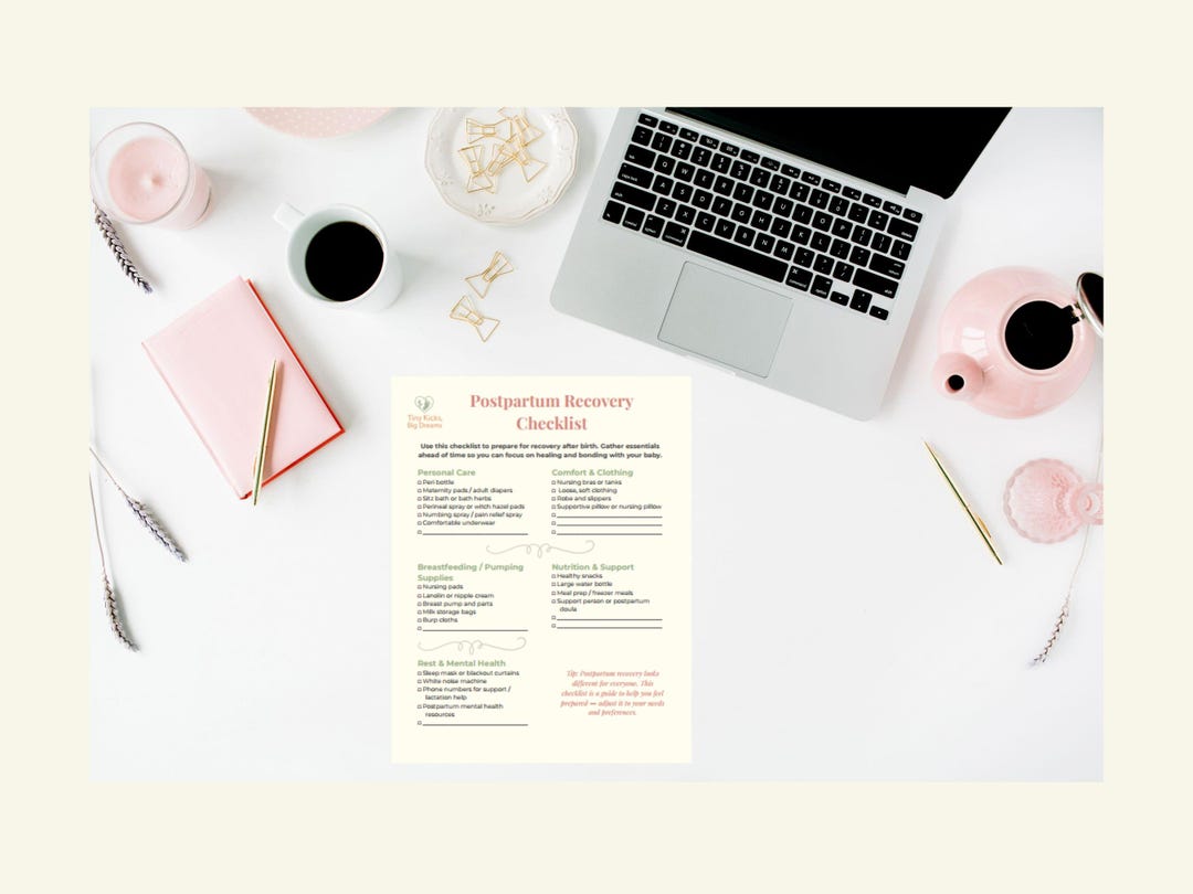 Recovery Items Postpartum Recovery Checklist Printable New Mom Healing After Birth ...