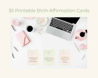 Faith Based Birth Affirmation Cards, Christian Labor Affirmations, Scripture Birth Cards