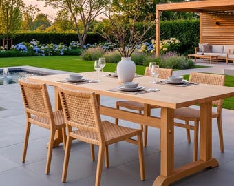 DIY Wooden Dining Table Plans, Modern Farmhouse Garden Furniture Plan PDF
