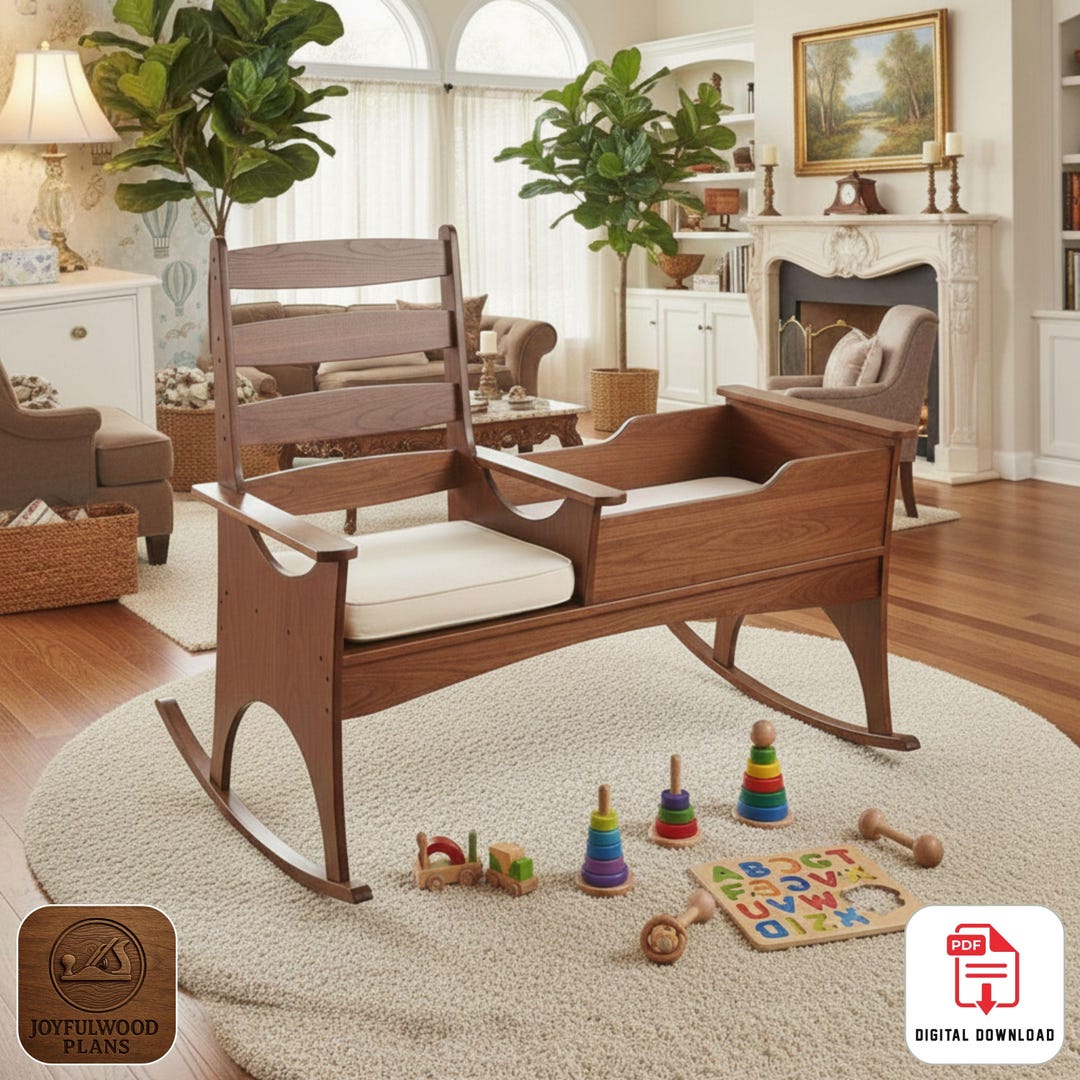Toddler Rocker Plan DIY Rocking Chair and Cradle Woodworking Plans, Mom and Baby Double ...