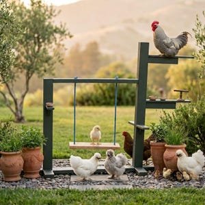 Chicken Tower Plans, Coop Enrichment Perch With Swing, DIY PDF Download, Backyard Chicken Playground, Hen Activity Stand, Poultry