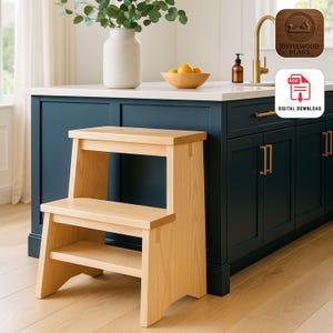 DIY Wooden Step Stool Plans: Kitchen Helper Blueprint (PDF Download)