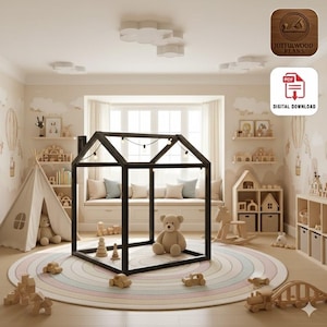Planos de casa de juegos Montessori 2×2 en PDF, casa de juegos para niños de interior