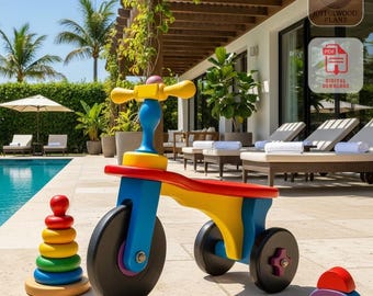 Wooden Toddler Balance Bike Plans PDF, DIY Kids Outdoor Toy