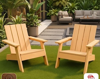 DIY Adirondack Chair Plans, Outdoor Wooden Patio Chair PDF