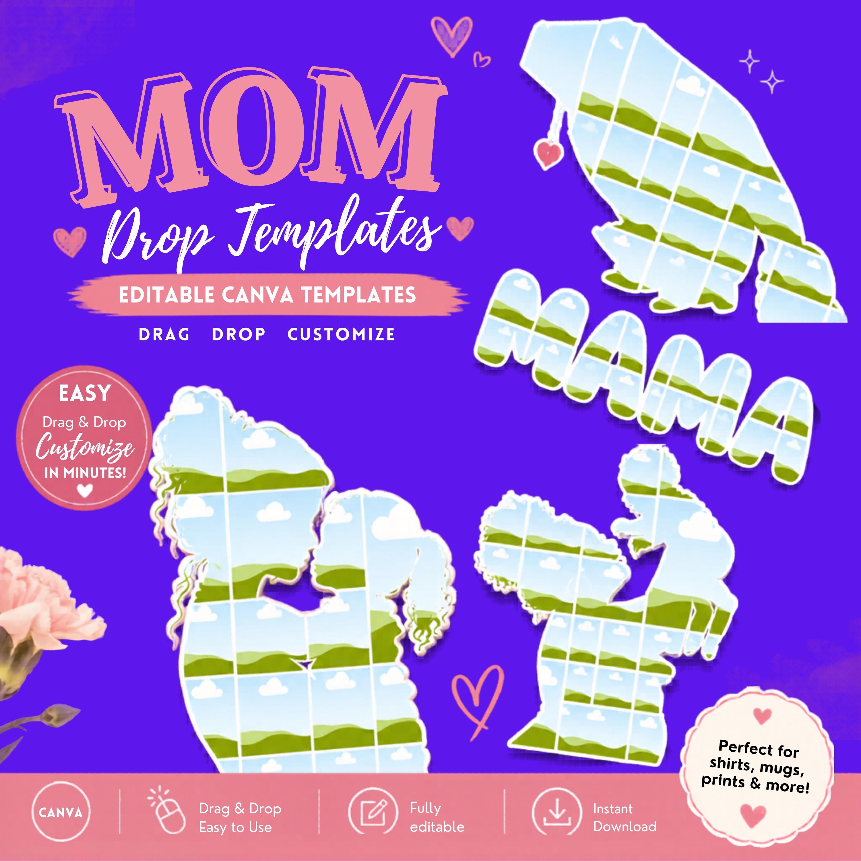 Editable MOM Collage Template | Canva Photo Frame for Mother’s Day - Etsy