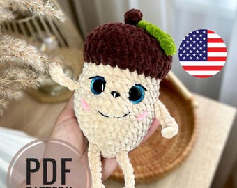 Amigurumi Acorn Crochet Pattern, Autumn Decoration (PDF)