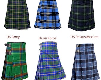 US Military Tartan Kilt | Handmade Scottish Kilts for Men | Custom Size Highland Wear | Traditional Clan Kilt | Clan Kilt Outfit Gift