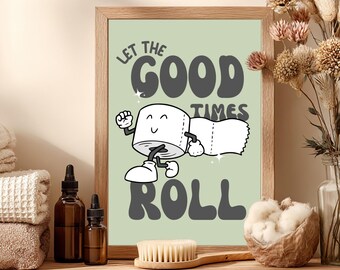 Funny Bathroom Toilet Paper Roll Art: Retro Humor (Digital Download)