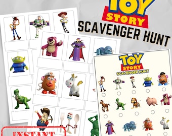 Toy Story Scavenger Hunt Game, 18 Stand-Up Characters, Fun Party Game (PDF Download)