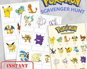 Pokemon Scavenger Hunt, Printable Game for Kids (Digital Download)